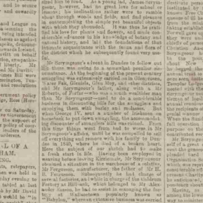 newspaper cutting from Angus news