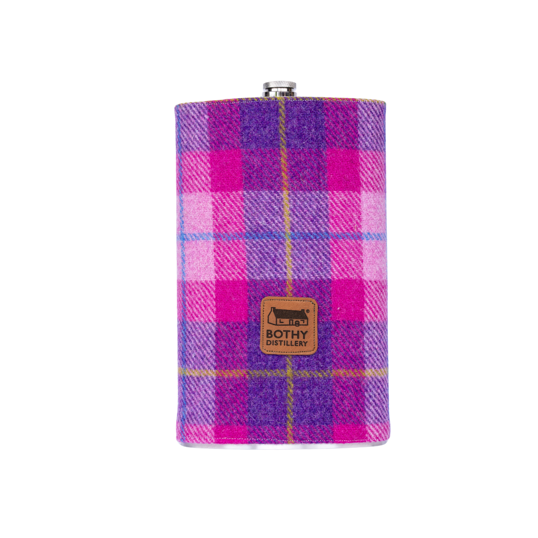 Bothy Distillery Harris Tweed Hip Flask – Xtra Large Whisky Flask 500ml